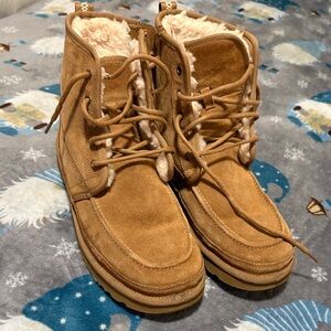 UGG Tan Suede Boots with Cream Fur